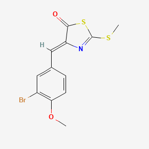 molecular formula C12H10BrNO2S2 B3060486 (Z)-4-(3-溴-4-甲氧基亚苄基)-2-(甲硫基)噻唑-5(4H)-酮 CAS No. 430464-08-7