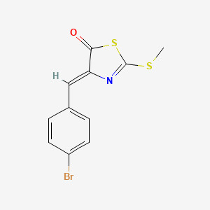 molecular formula C11H8BrNOS2 B3060488 (Z)-4-(4-Bromobenzylidene)-2-(methylthio)thiazol-5(4H)-one CAS No. 430464-36-1