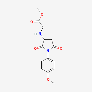 methyl N-[1-(4-methoxyphenyl)-2,5-dioxopyrrolidin-3-yl]glycinate