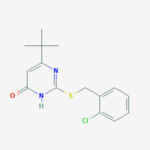 molecular formula C15H17ClN2OS B3060518 6-(tert-butyl)-2-[(2-chlorobenzyl)sulfanyl]-4(3H)-pyrimidinone CAS No. 478259-94-8