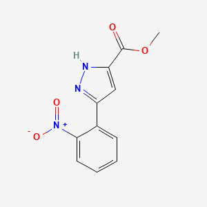 molecular formula C11H9N3O4 B3060618 3-(2-硝基苯基)-1H-吡唑-5-甲酸甲酯 CAS No. 57446-04-5