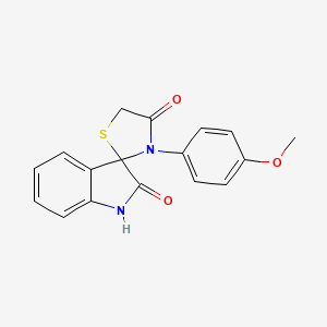molecular formula C17H14N2O3S B3060632 3'-(4-Methoxyphenyl)spiro[3H-indole-3,2'-thiazolidine]-2,4'-(1H)-dione CAS No. 59618-77-8