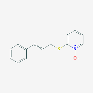 molecular formula C14H13NOS B3060666 Pyridine, 2-[(3-phenyl-2-propenyl)thio]-, 1-oxide CAS No. 62381-82-2