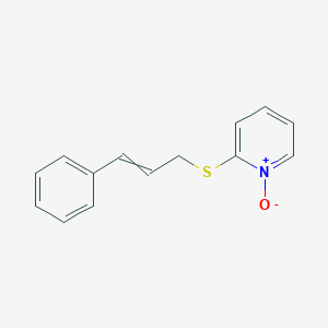 molecular formula C14H13NOS B3060666 吡啶，2-[(3-苯基-2-丙烯基)硫]-, 1-氧化物 CAS No. 62381-82-2