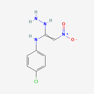 molecular formula C8H9ClN4O2 B3060668 4-chloro-N-(1-hydrazinyl-2-nitroethenyl)aniline CAS No. 62390-84-5