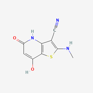 molecular formula C9H7N3O2S B3060671 7-Hydroxy-2-(methylamino)-5-oxo-4,5-dihydrothieno[3,2-b]pyridine-3-carbonitrile CAS No. 626221-24-7