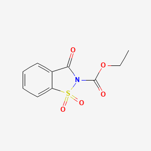 molecular formula C10H9NO5S B3060719 Ethyl 3-oxo-1,2-benzothiazole-2(3h)-carboxylate 1,1-dioxide CAS No. 6971-09-1