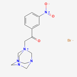 molecular formula C14H18BrN5O3 B3060736 1-(2-(3-硝基苯基)-2-氧代乙基)-3,5,7-三氮杂-1-氮杂三环(3.3.1.1[3,7])癸烷溴化物 CAS No. 7478-10-6