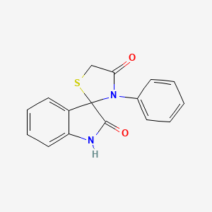 molecular formula C16H12N2O2S B3060763 3-苯基螺[1,3-噻唑烷-2,3'-1H-吲哚]-2',4-二酮 CAS No. 79962-56-4