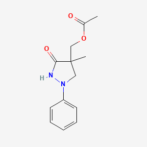 molecular formula C13H16N2O3 B3060771 (4-甲基-3-氧代-1-苯基吡唑烷-4-基)甲基乙酸酯 CAS No. 80336-03-4