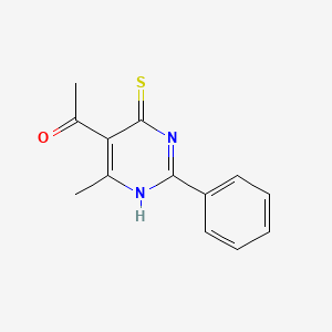 molecular formula C13H12N2OS B3060775 1-(4-Methyl-2-phenyl-6-sulfanyl-5-pyrimidinyl)-1-ethanone CAS No. 81397-23-1