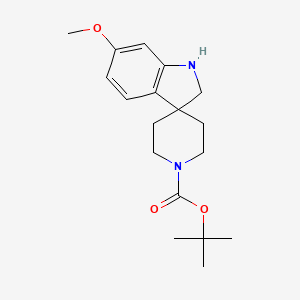 molecular formula C18H26N2O3 B3060788 tert-Butyl 6-methoxyspiro[indoline-3,4'-piperidine]-1'-carboxylate CAS No. 858351-41-4