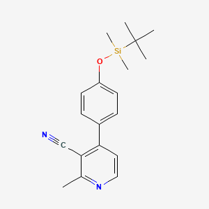 molecular formula C19H24N2OSi B3060806 4-(4-([叔丁基(二甲基)甲硅烷基]氧基)苯基)-2-甲基烟腈 CAS No. 881423-32-1