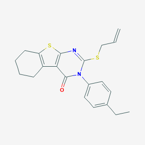 molecular formula C21H22N2OS2 B306082 2-(allylsulfanyl)-3-(4-ethylphenyl)-5,6,7,8-tetrahydro[1]benzothieno[2,3-d]pyrimidin-4(3H)-one 