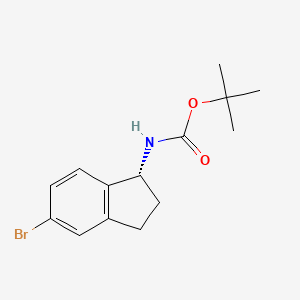molecular formula C14H18BrNO2 B3060836 (R)-叔丁基(5-溴-2,3-二氢-1H-茚-1-基)氨基甲酸酯 CAS No. 903555-98-6