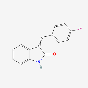 molecular formula C15H10FNO B3060845 2H-吲哚-2-酮，3-[(4-氟苯基)亚甲基]-1,3-二氢，(Z)- CAS No. 90828-17-4