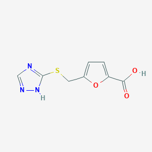 molecular formula C8H7N3O3S B3060853 5-[(4H-1,2,4-Triazol-3-ylthio)methyl]-2-furoic acid CAS No. 915920-97-7