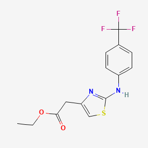 molecular formula C14H13F3N2O2S B3060858 Ethyl {2-[4-(trifluoromethyl)anilino]-1,3-thiazol-4-yl}acetate CAS No. 918793-30-3