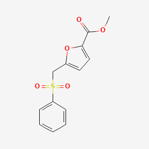 molecular formula C13H12O5S B3060859 Methyl 5-[(phenylsulfonyl)methyl]-2-furoate CAS No. 91903-72-9