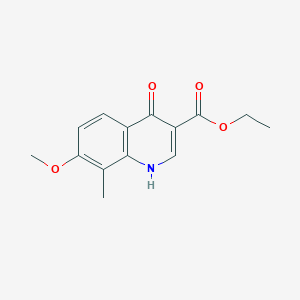 molecular formula C14H15NO4 B3060863 Ethyl 4-hydroxy-7-methoxy-8-methylquinoline-3-carboxylate CAS No. 922520-00-1