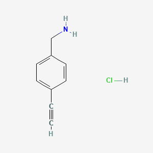 molecular formula C9H10ClN B3060867 (4-Ethynylphenyl)methanamine hydrochloride CAS No. 935528-07-7