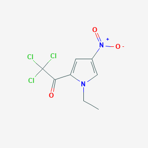 molecular formula C8H7Cl3N2O3 B3060871 2,2,2-Trichloro-1-(1-ethyl-4-nitro-1H-pyrrol-2-yl)-ethanone CAS No. 942296-58-4