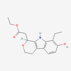 molecular formula C17H21NO4 B3060892 1,8-Diethyl-1,3,4,9-tetrahydro-7-hydroxypyrano(3,4-b)indole-1-acetic acid CAS No. 101901-07-9
