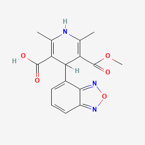 molecular formula C16H15N3O5 B3060898 3,5-Pyridinedicarboxylic acid, 4-(2,1,3-benzoxadiazol-4-yl)-1,4-dihydro-2,6-dimethyl-, 3-methyl ester CAS No. 103232-74-2