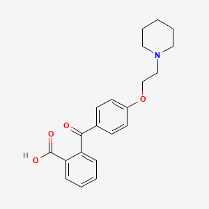 molecular formula C21H23NO4 B3060922 苯甲酸，2-[4-[2-(1-哌啶基)乙氧基]苯甲酰基]- CAS No. 130566-58-4