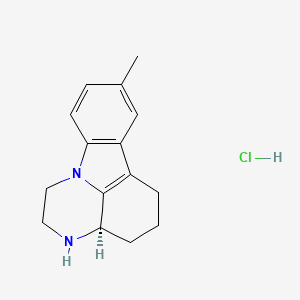 molecular formula C15H19ClN2 B3060940 1H-Pyrazino(3,2,1-jk)carbazole, 2,3,3a,4,5,6-hexahydro-8-methyl-, hydrochloride, (R)- CAS No. 145511-50-8