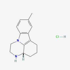 molecular formula C15H19ClN2 B3060941 (-)-8-Methyl-2,3,3a,4,5,6-hexahydro-1H-pyrazino(3,2,1-jk)carbazole hydrochloride CAS No. 145511-51-9