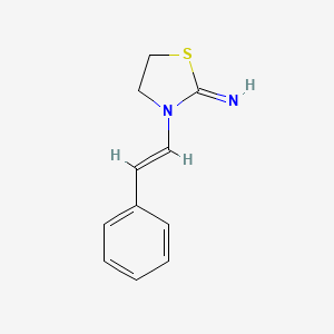 molecular formula C11H12N2S B3061059 2-Thiazolidinimine, 3-(2-phenylethenyl)-, (E)- CAS No. 37430-07-2