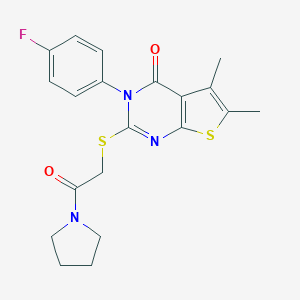 3-(4-fluorophenyl)-5,6-dimethyl-2-{[2-oxo-2-(1-pyrrolidinyl)ethyl]sulfanyl}thieno[2,3-d]pyrimidin-4(3H)-one