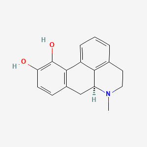 molecular formula C17H17NO2 B3061068 (6aS)-6-methyl-5,6,6a,7-tetrahydro-4H-dibenzo[de,g]quinoline-10,11-diol CAS No. 39478-62-1