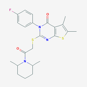 2-{[2-(2,6-dimethyl-1-piperidinyl)-2-oxoethyl]sulfanyl}-3-(4-fluorophenyl)-5,6-dimethylthieno[2,3-d]pyrimidin-4(3H)-one