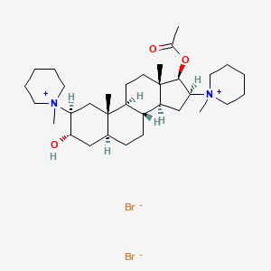 molecular formula C33H58Br2N2O3 B3061075 3-Deacetyl-17-acetyldacuronium bromide CAS No. 41261-71-6