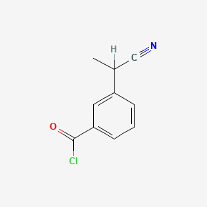 molecular formula C10H8ClNO B3061083 3-(1-Cyanoethyl)benzoyl chloride CAS No. 42872-29-7