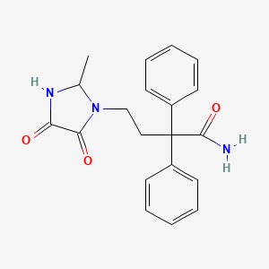 molecular formula C20H21N3O3 B3061099 4-(2-Methyl-4,5-dioxoimidazolidine-1-yl)-2,2-diphenylbutanamide CAS No. 503598-05-8