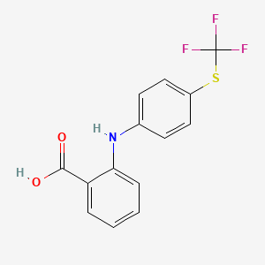 molecular formula C14H10F3NO2S B3061107 Anthranilic acid, N-(p-(trifluoromethylthio)phenyl)- CAS No. 51679-42-6