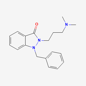 molecular formula C19H23N3O B3061114 3H-Indazol-3-one, 2-(3-(dimethylamino)propyl)-1,2-dihydro-1-(phenylmethyl)- CAS No. 52413-42-0