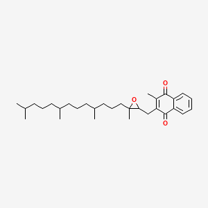 molecular formula C31H46O3 B3061116 2-Methyl-3-((3-methyl-3-(4,8,12-trimethyltridecyl)oxiranyl)methyl)-1,4-naphthalenedione CAS No. 52691-91-5