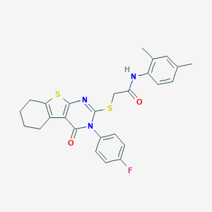 N-(2,4-dimethylphenyl)-2-{[3-(4-fluorophenyl)-4-oxo-3,4,5,6,7,8-hexahydro[1]benzothieno[2,3-d]pyrimidin-2-yl]sulfanyl}acetamide