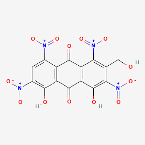 molecular formula C15H6N4O13 B3061146 4,5-二羟基-2-羟甲基-1,3,6,8-四硝基蒽醌 CAS No. 567-95-3