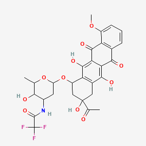 molecular formula C29H28F3NO11 B3061154 (8S-顺式)-8-乙酰基-7,8,9,10-四氢-6,8,11-三羟基-1-甲氧基-10-((2,3,6-三脱氧-3-((三氟乙酰基)氨基)-α-L-阿拉伯六吡喃糖基)氧基)萘并五苯-5,12-二酮 CAS No. 57918-22-6