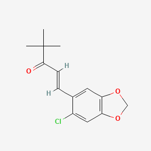 molecular formula C14H15ClO3 B3061161 1-(6-Chloro-1,3-benzodioxol-5-yl)-4,4-dimethyl-1-penten-3-one CAS No. 58344-73-3