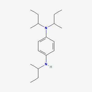 molecular formula C18H32N2 B3061202 1,4-苯二胺，N1,N1,N4-三(1-甲基丙基)- CAS No. 64381-97-1