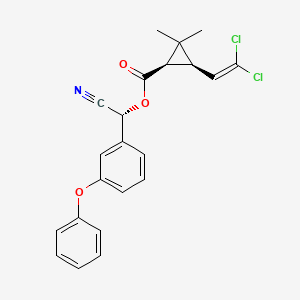 molecular formula C22H19Cl2NO3 B3061208 alpha-Cyano-3-phenoxybenzyl (1R-(1alpha(R*),3alpha))-3-(2,2-dichlorovinyl)-2,2-dimethylcyclopropanecarboxylate CAS No. 65731-83-1