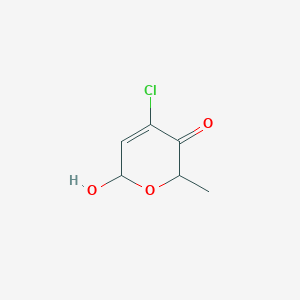 molecular formula C6H7ClO3 B3061212 2H-Pyran-3(6H)-one, 4-chloro-6-hydroxy-2-methyl- CAS No. 66187-15-3