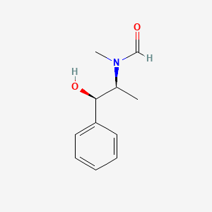 molecular formula C11H15NO2 B3061219 Formamide, N-(2-hydroxy-1-methyl-2-phenylethyl)-N-methyl-, (R*,S*)- CAS No. 67844-53-5