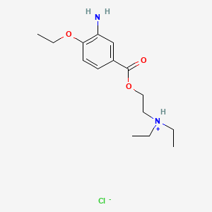 molecular formula C15H25ClN2O3 B3061228 3-Amino-4-ethoxybenzoic acid 2-(diethylamino)ethyl ester hydrochloride CAS No. 69781-24-4